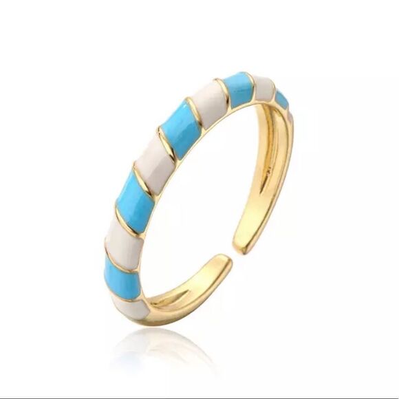 ENAMEL ABSTRACT ADJUSTABLE RING - Picture 1 of 3